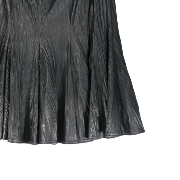 Vintage Joseph Ribkoff Faux Leather Midi Skirt Womens Size 14 Black Pull On - Picture 3 of 9
